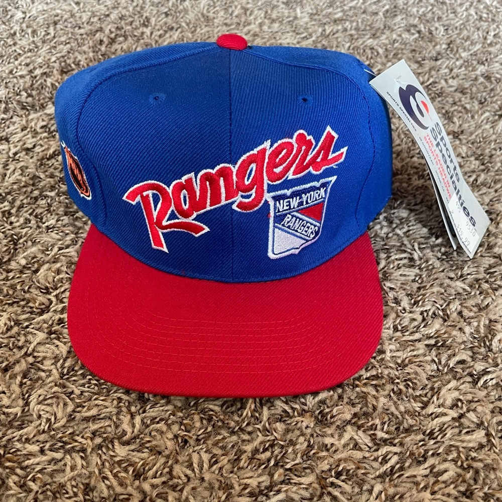 Vintage Sports Specialties New York Rangers Fitted Hat Script NHL NWT Size 6 3/4